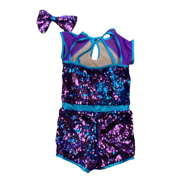 {Weismann} 2pc. Lights Flip Sequined Romper/Biketard - Picture 3 of 7
